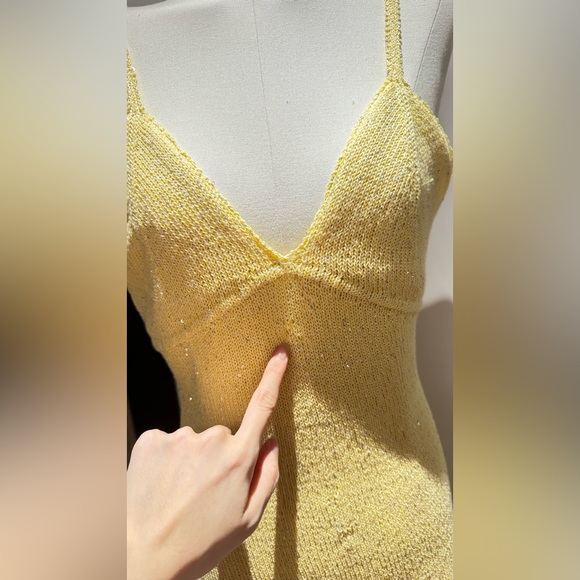 Asta Resort Delilah Mini Dress - Butter Yellow Sequin - Picture 8 of 13